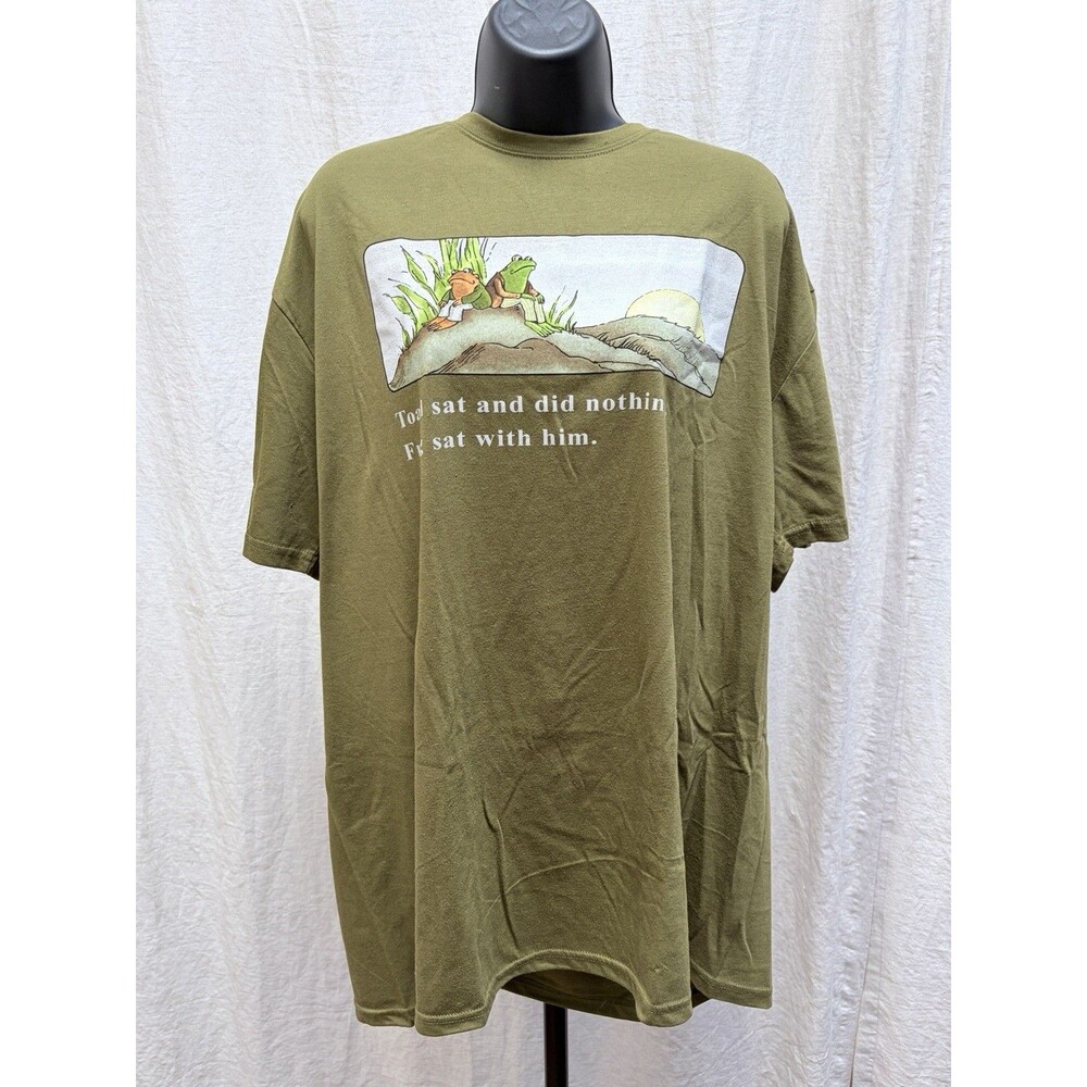 Frog and Toad Moss Green Graphic Jersey Cotton Poly Crew Neck T-Shirt 2XL NWT